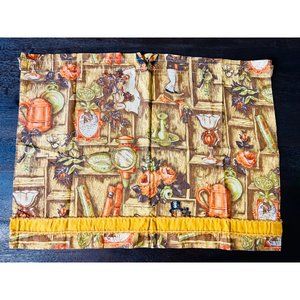 1960's Curtains Curios Novelty Print Butterflies Books 4 Panels & Valance